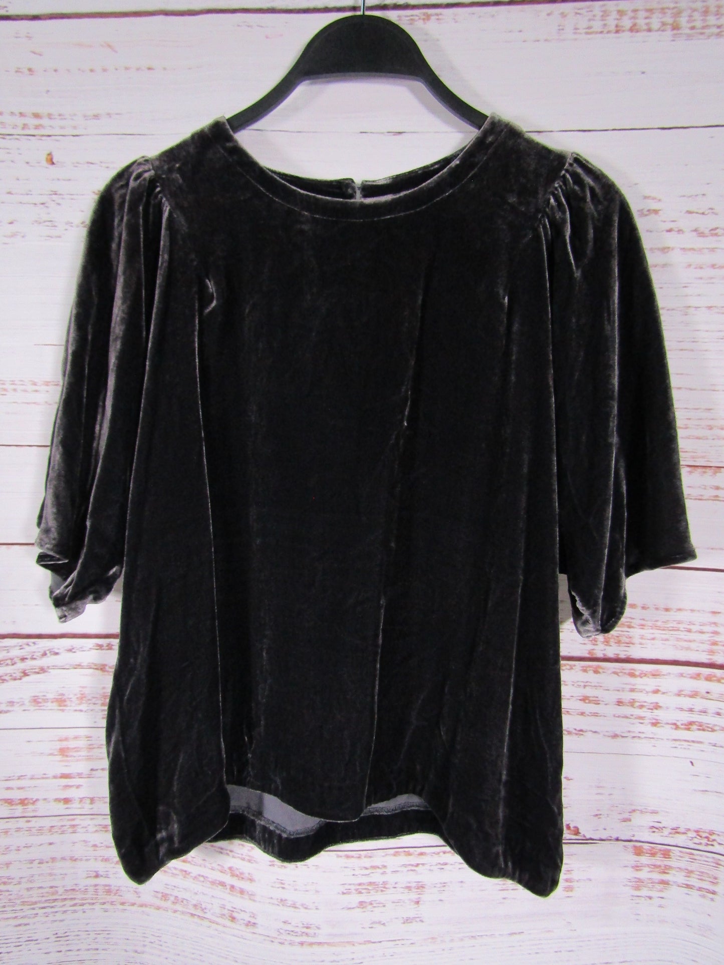 Closed Women's Gray Silk Blend Velvet Blouse Size XS