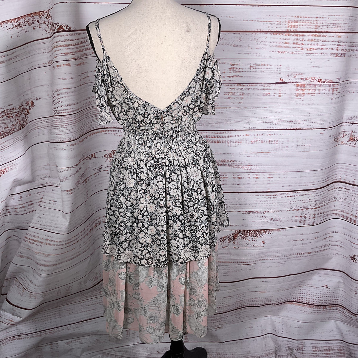 MISA Los Angeles Women's Ruffle Shoulder Strap Dress- SZ S