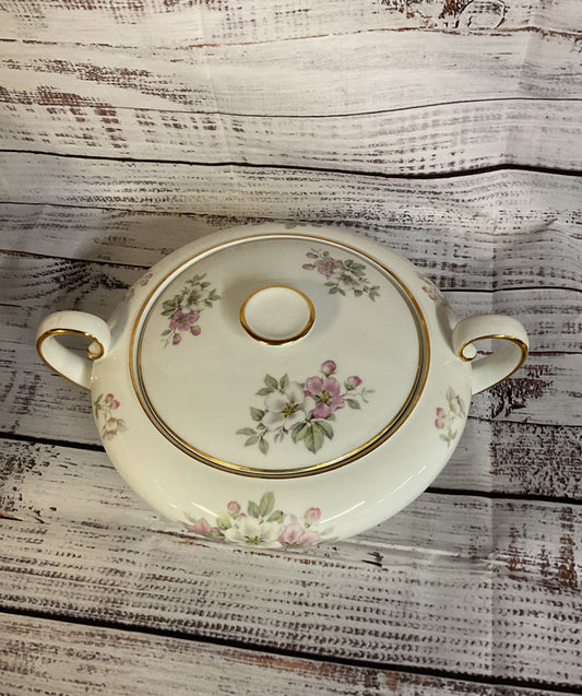 Vintage Tirschenreuth Bavaria Apple Blossom Porcelain Soup Tureen Germany