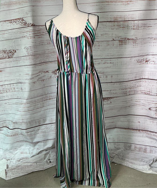 Women's Calypso St. Barth Multicolor Striped Maxi Dress Retail $250