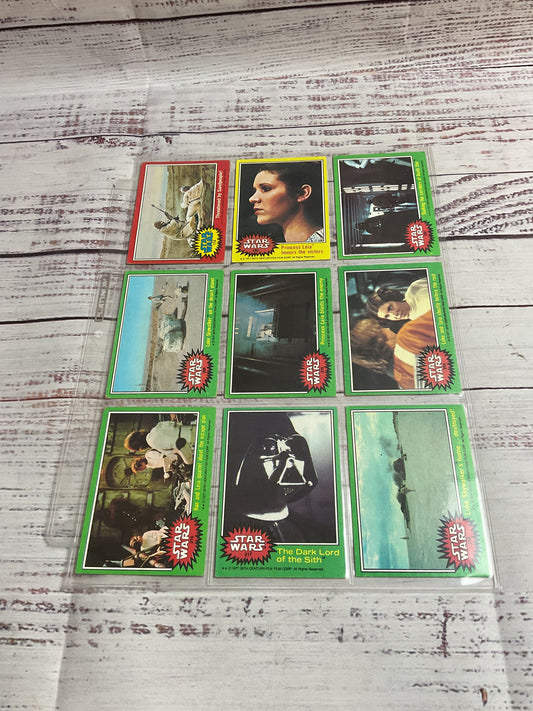 Vintage 1977 Star Wars Trading Cards Green Red Yellow
