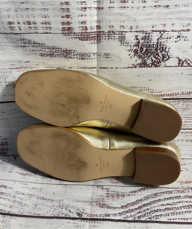 Women's Kate Spade New York Sarah Metallic Leather Loafers Gold Size 6B
