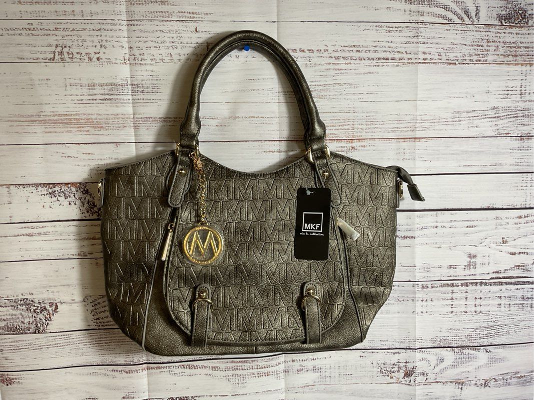 NWT MIA K. COLLECTION Women's Embossed Logo Vegan Leather Shoulder Bag