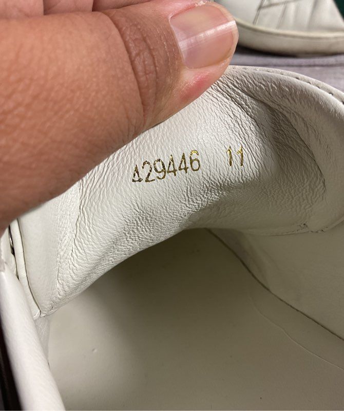 Gucci GG ACE 429446 Men's Sneakers White Leather Size 11 US/44.5 Bee Embroidered