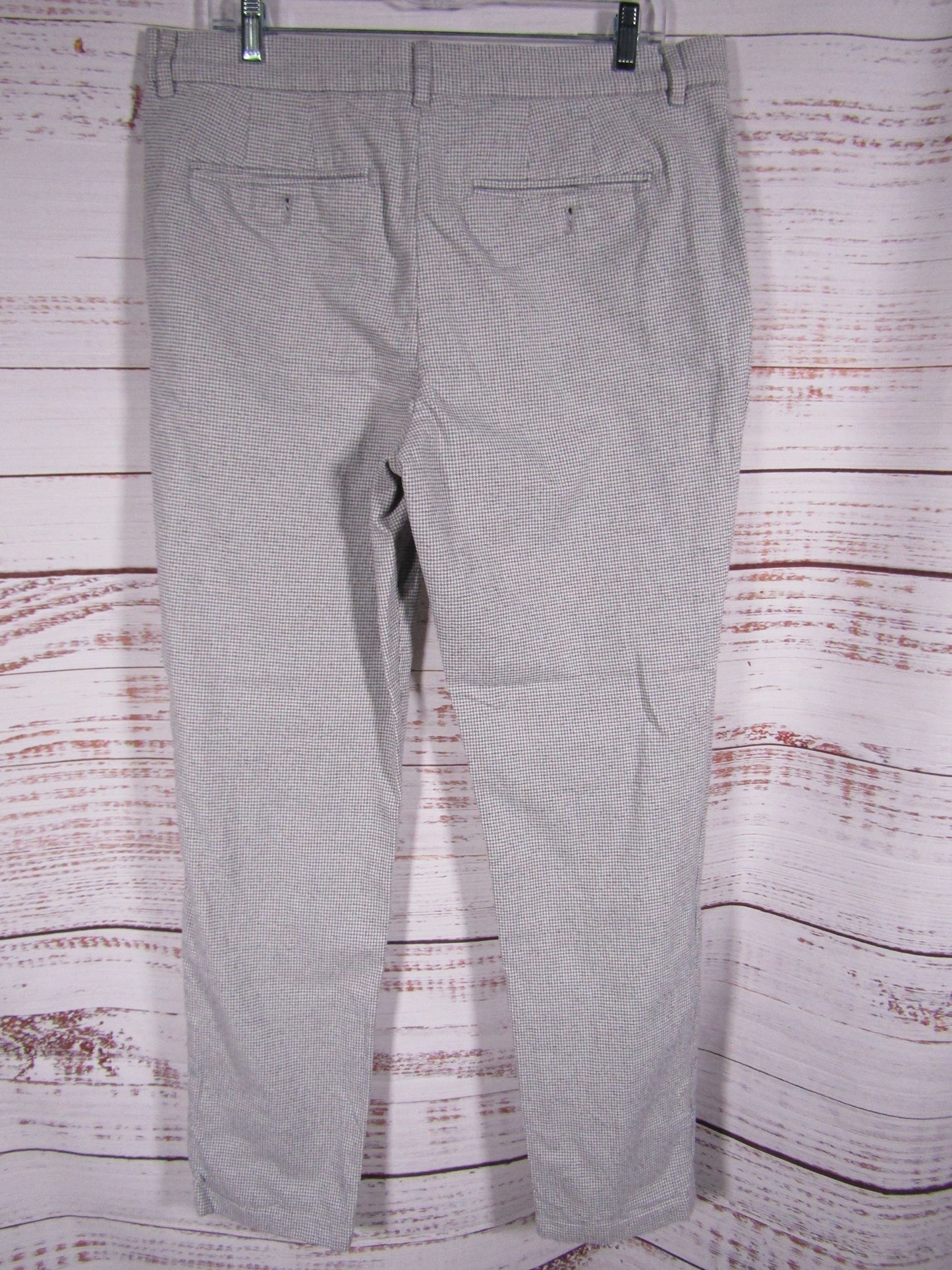 Ted Baker Handly Men's Light Gray Mirco Houndstooth Slim Fit Pants Size 34R