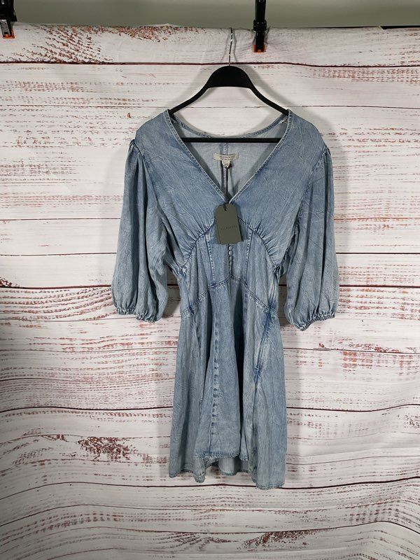 NWT ALLSAINTS Women's Nova Tencel Denim Dress Size 2