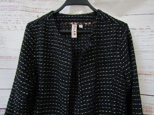 Dolan Women's Black & Blue Tweed Blazer Jacket Size L