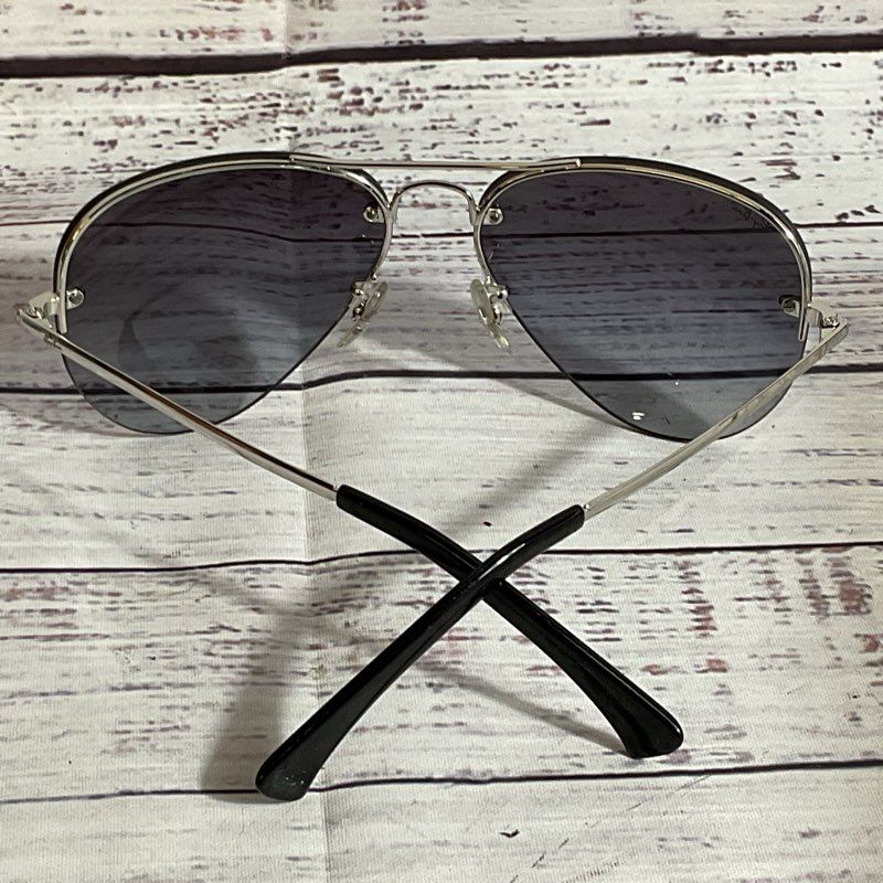 RAY-BAN RB3449 Men's Silver Tone Gray Gradient Aviator Sunglasses- 59[ ]14 135
