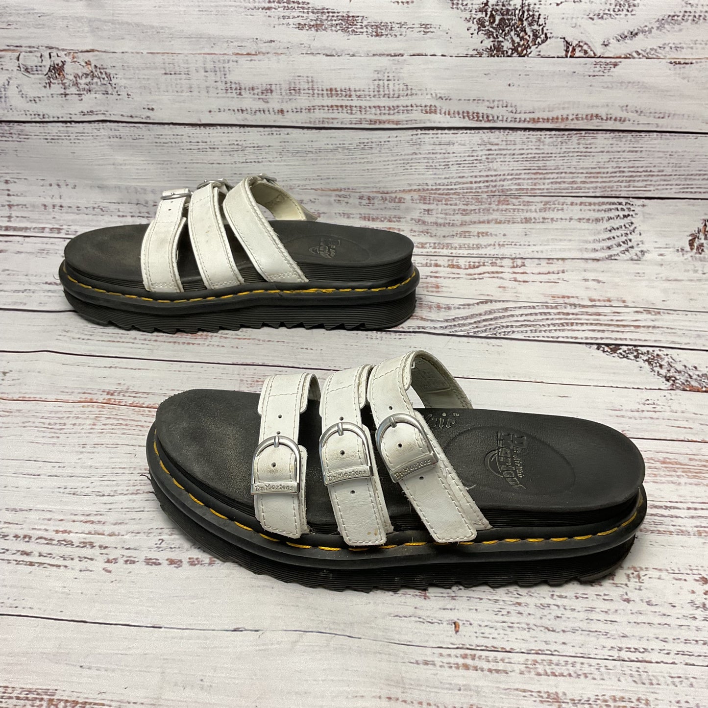 Dr. Martens Blaire White Leather Buckle Strap Sandal Women Size 7