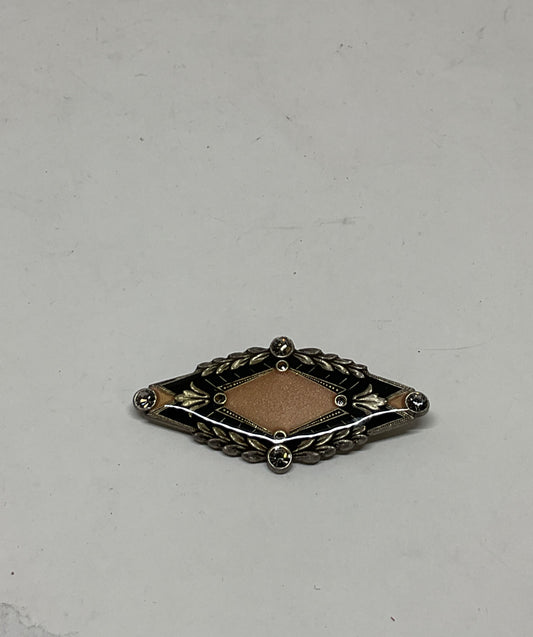 Catherine Popesco France Silver Tone Enamel Vintage Brooch