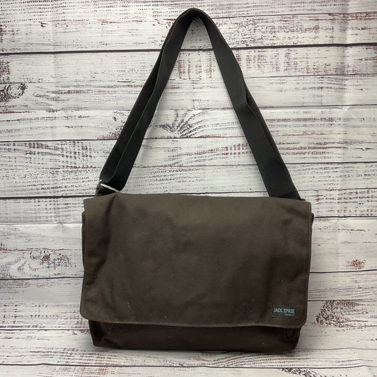 Jack Spade Dark Brown Canvas Crossbody Satchel Bag