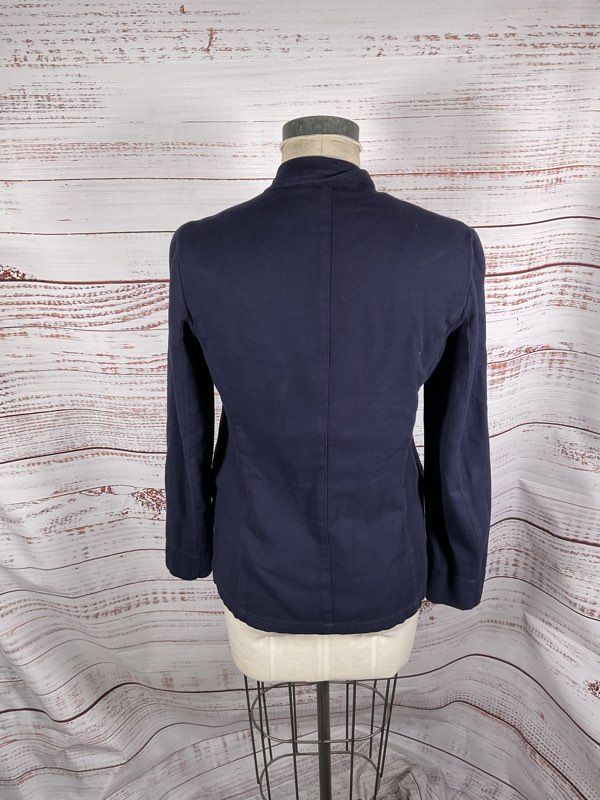Raquel Allegra Women's Navy Blue Cardigan Cotton Single Button
