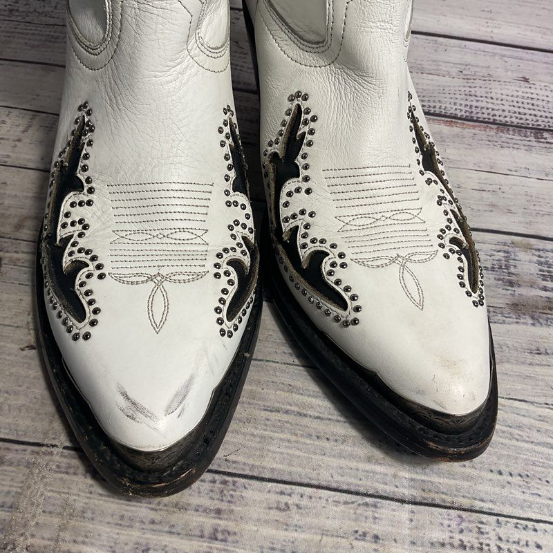 Idyllwind White & Black Studded Western Cowboy Boot Women's 10