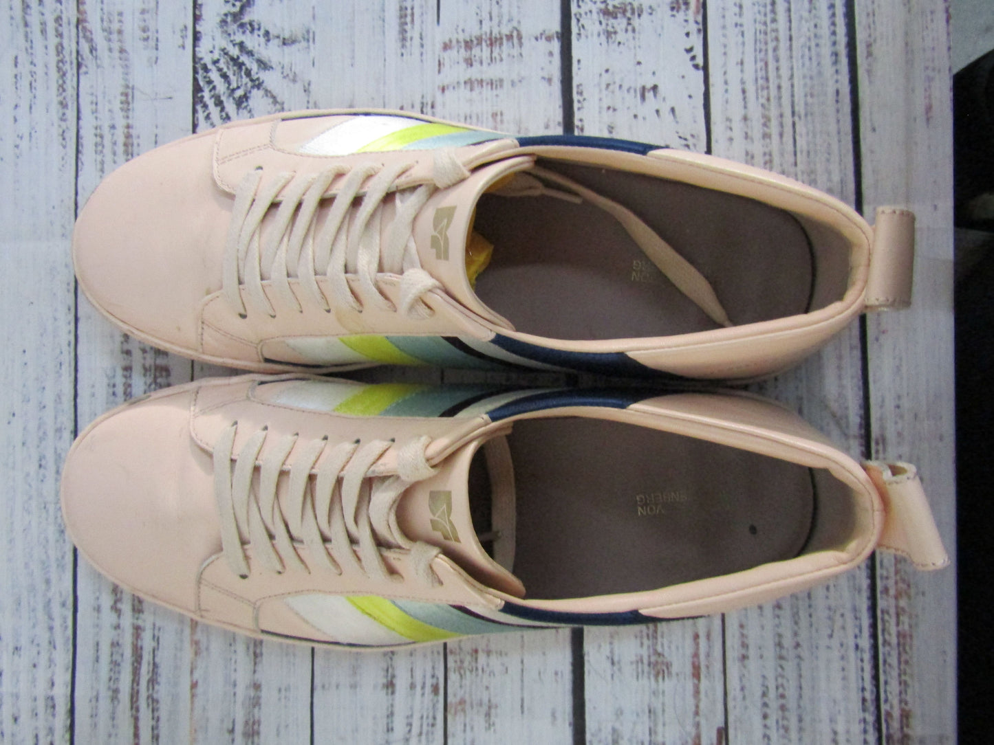 Diane von Furstenberg Tess Women's Pink Leather Low Top Sneakers Size 10