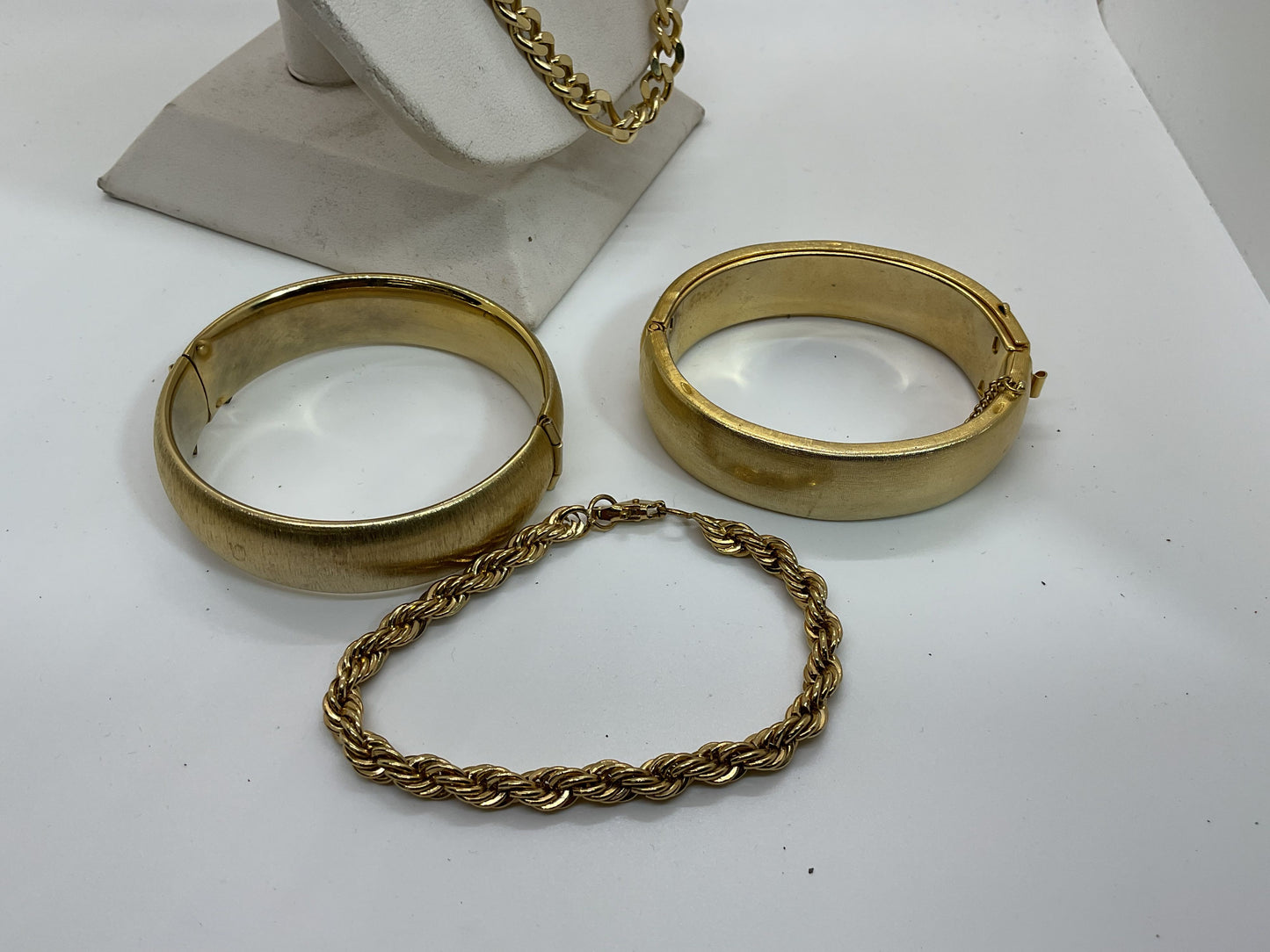 Lot of 5- 8" Rope Bracelet, Bangle Bracelets, 20" & 36" Curb Necklaces