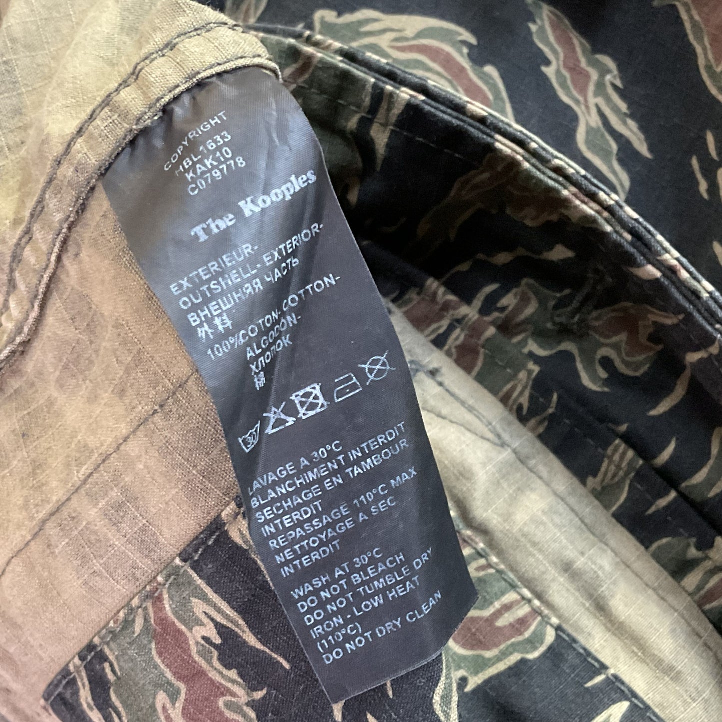 THE KOOPLES Show Mens Camo Star/Peace Print 4-Pocket Jacket- SEE MEASUREMENTS