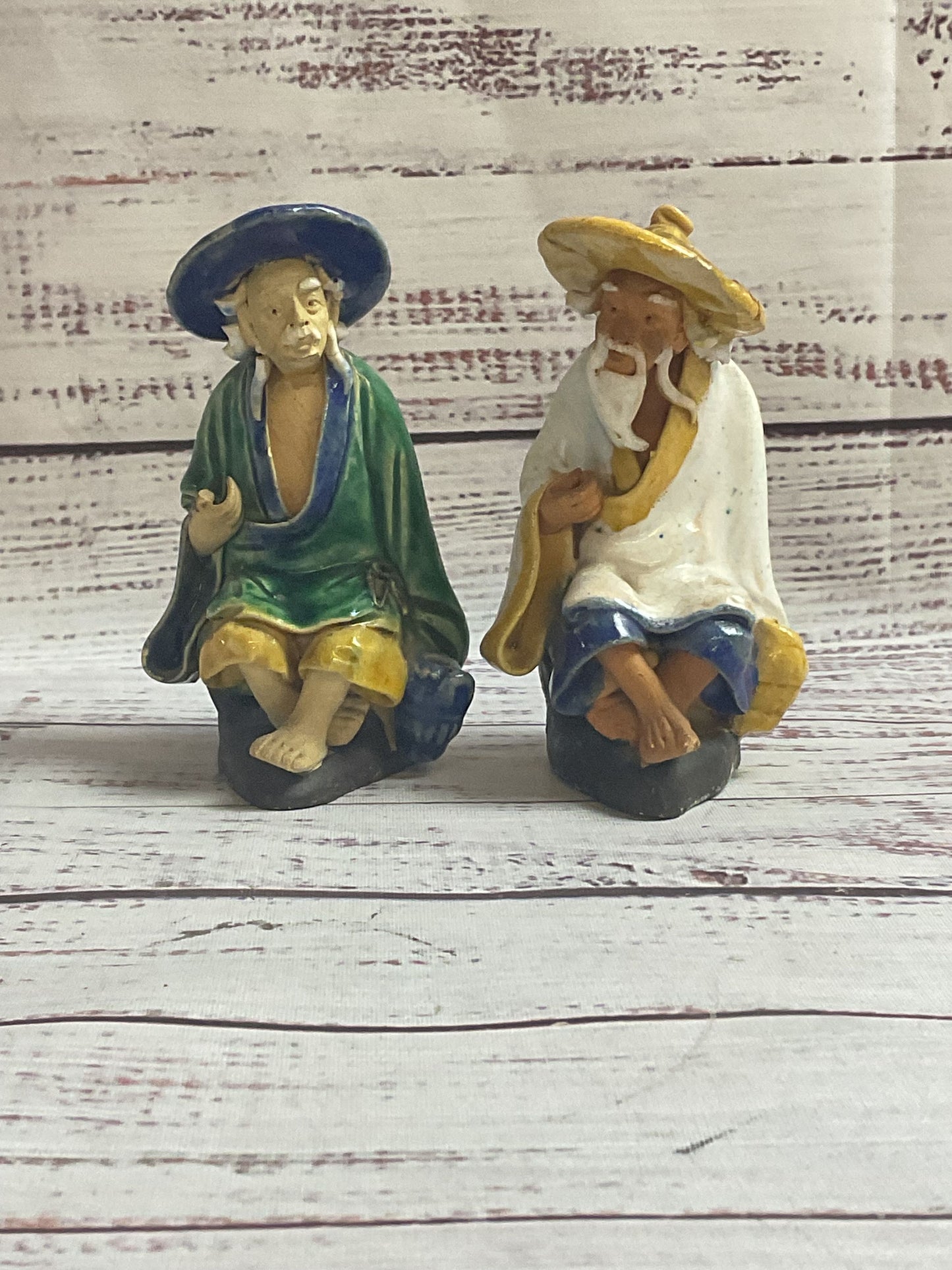 Lot Of 2 Vintage Chinese Mudmen Figures