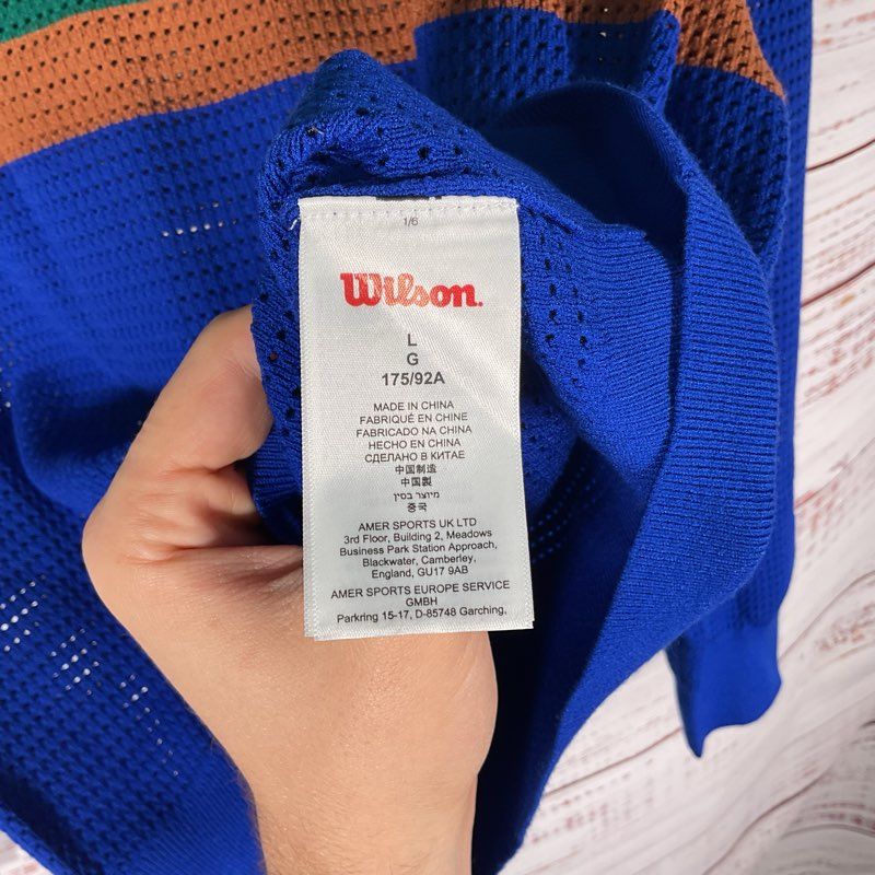 Wilson Blue/Green Colorblock Loose Knit Crewneck Sweater - Size L