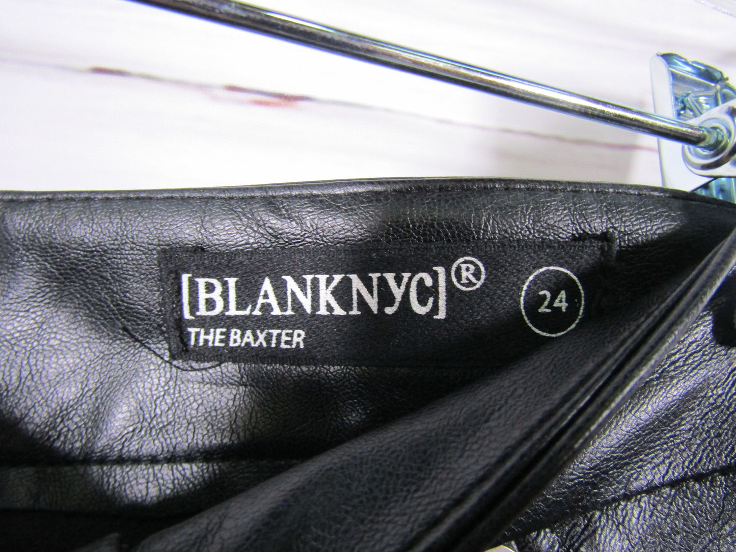 Blank NYC The Baxter Women's Black Faux Leather Cargo Bootcut Pants Size 24