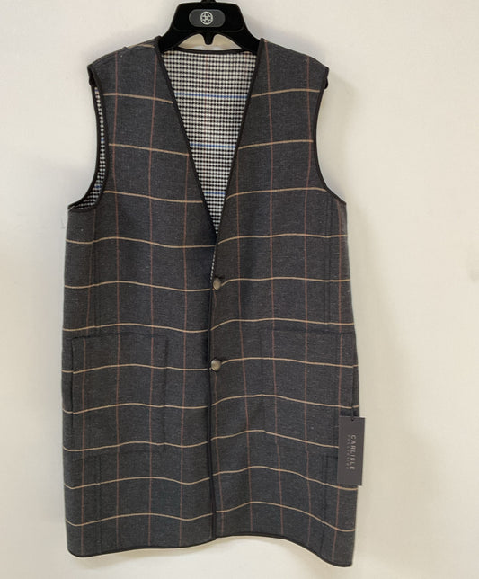 NWT Women's Carlisle Gray Plaid/Houndstooth Reversible Vest Dress Size 10