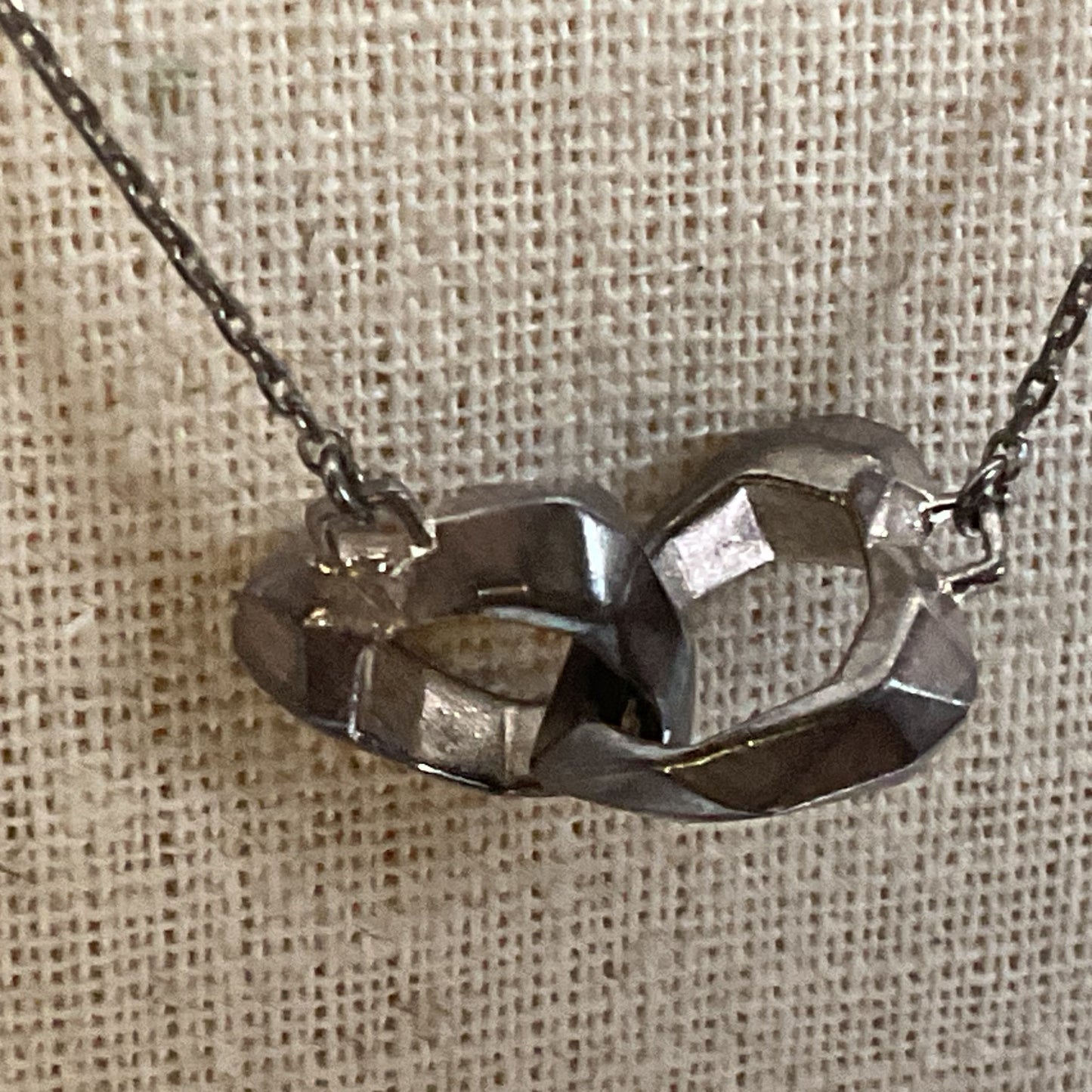 VTG. LINKS of LONDON Sterling Interlocking Hearts Pendant 18" Necklace- 5.90g