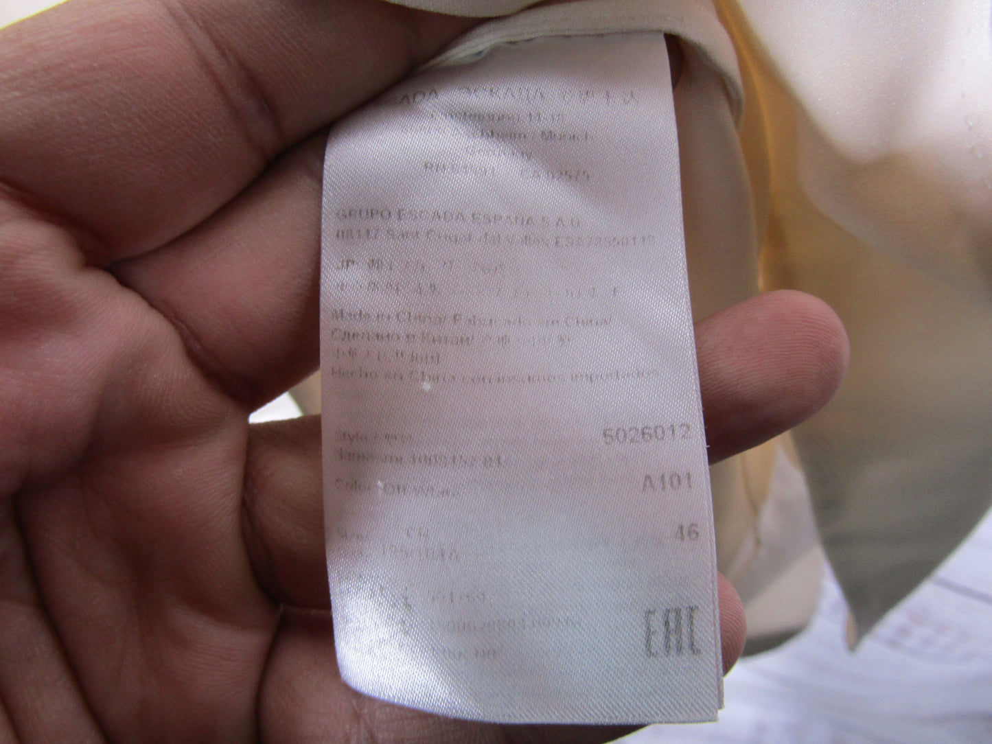 Escada Women's Off White V-Neck Blouse Size 46