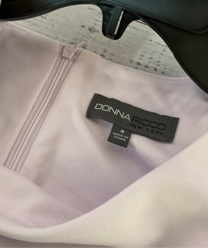 NWT Donna Ricco Lavender Dress with ruffled hem Size 4