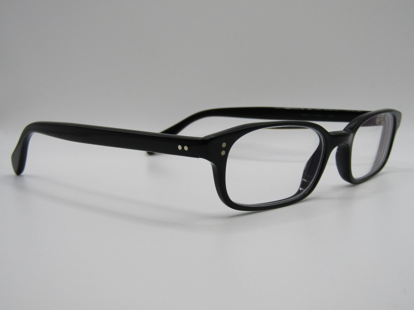 Oliver Peoples James Black Rectangular Eyeglasses Frame Hand Crafted in Italy