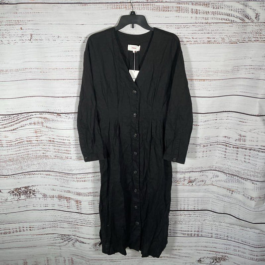 NWT Xirena Black Linen Belted Lucy Button Up Midi Dress - Size M