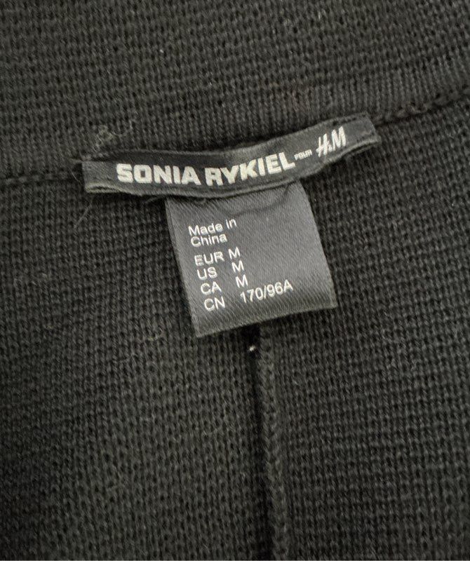 Women's Sonia Rykiel for H & M Black Double Breasted Cardigan Sweater Size M