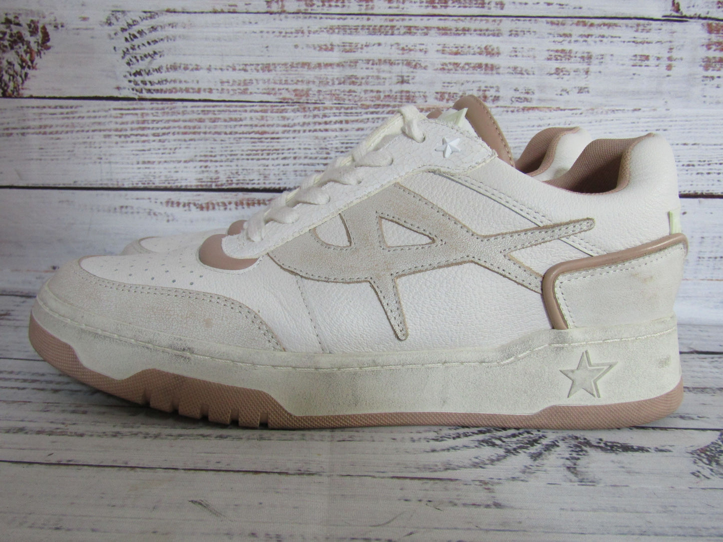 Ash Blake Women's Off White Leather Low Top Sneakers Size 9