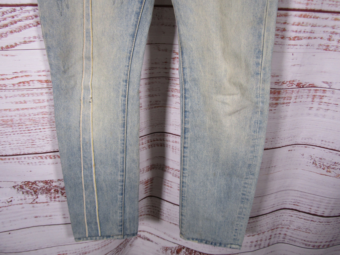 Mnml Men's Blue Palm Tree Embroidered Cotton Jeans Size 31