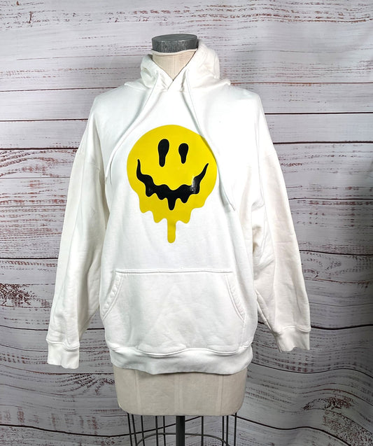 Balenciaga Men's Drip Smiley Peace Hoodie White S