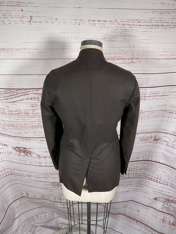 John Varvatos Women's Grey Cotton Blend Fleur-de-lis Inner Pattern Jacket 44