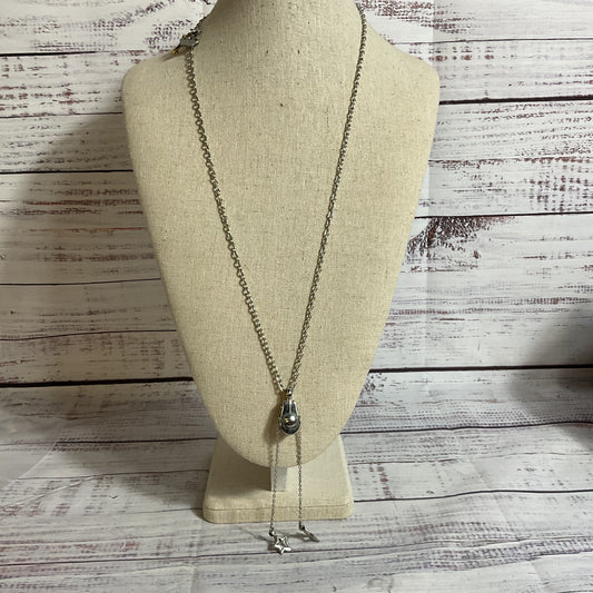 NWT PULLEY Silvertone Pulley Chain Necklace