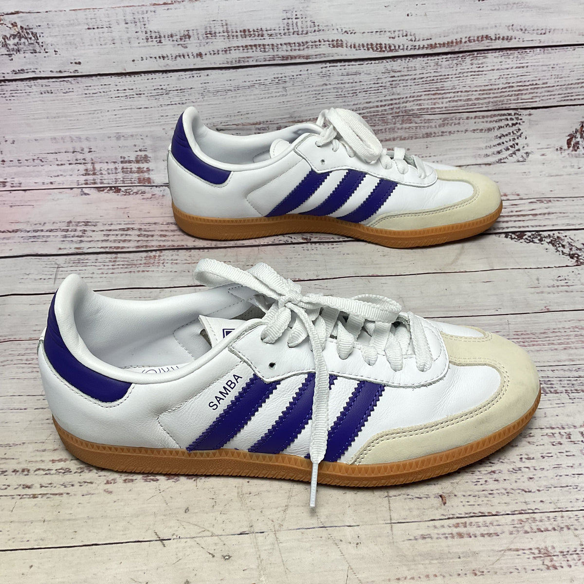 adidas Samba ADV White Purple Sneaker Shoe Women Size 8.5