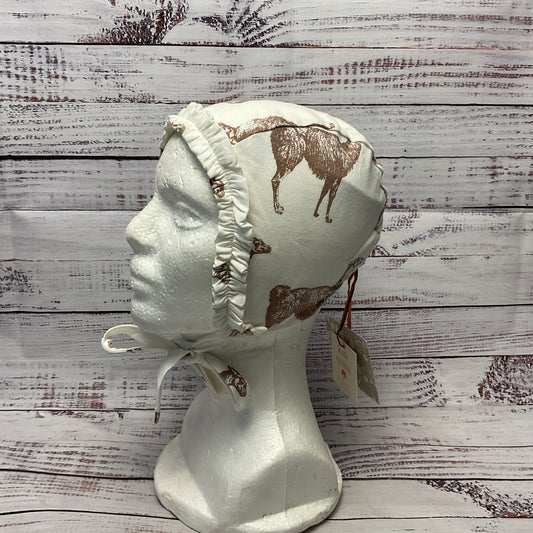 Kate Quinn White Cotton Llama Print Hat Cap - Size 18-24 Months New W/ Tags
