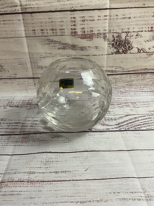 German Democratic Republic Lead Crystal Vase Floral Star Of David Plant