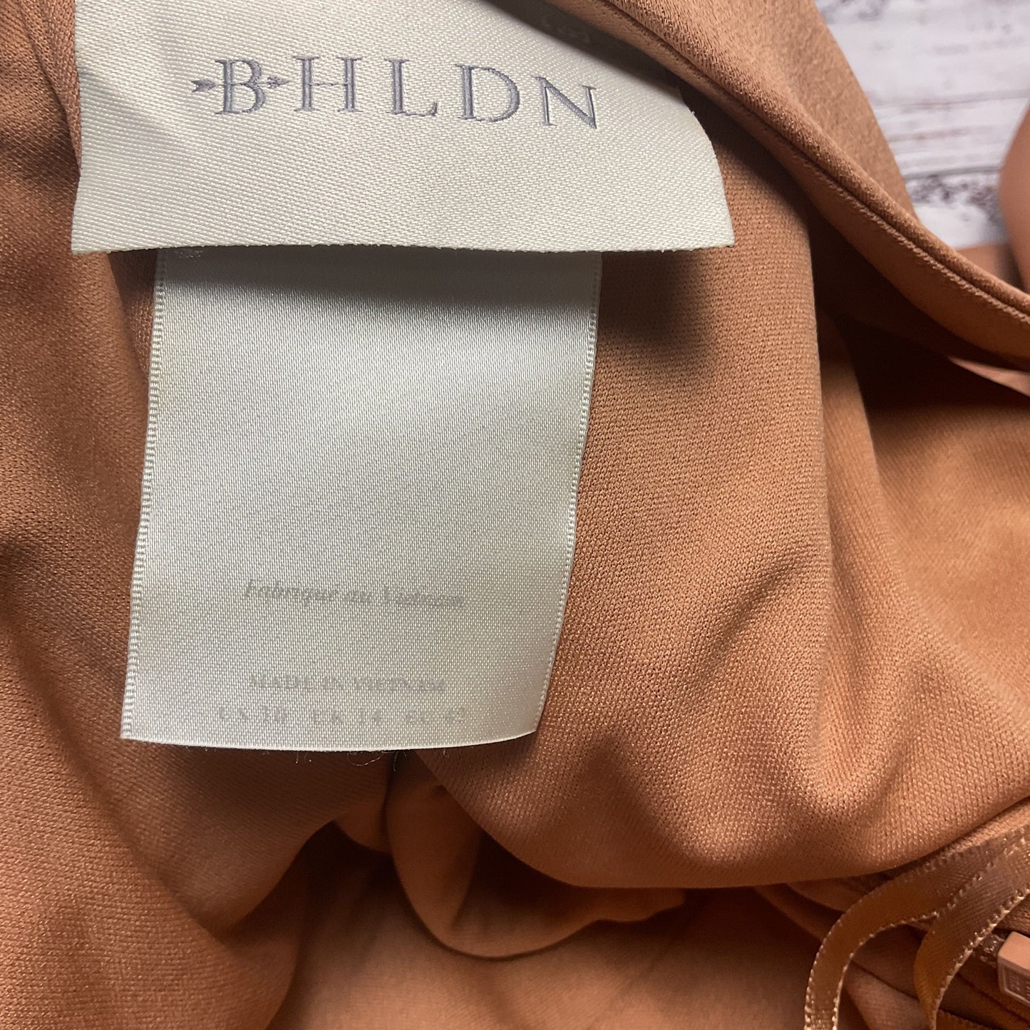 Anthropologie BHLDN One Shoulder Terracotta Satin Gown Dress
