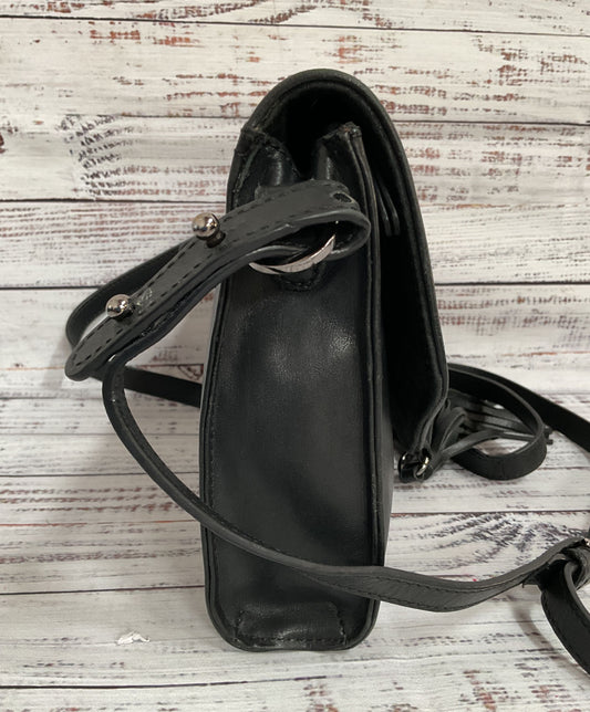 Hidden Land Women's Black Leather Crossbody Shoulder Bag