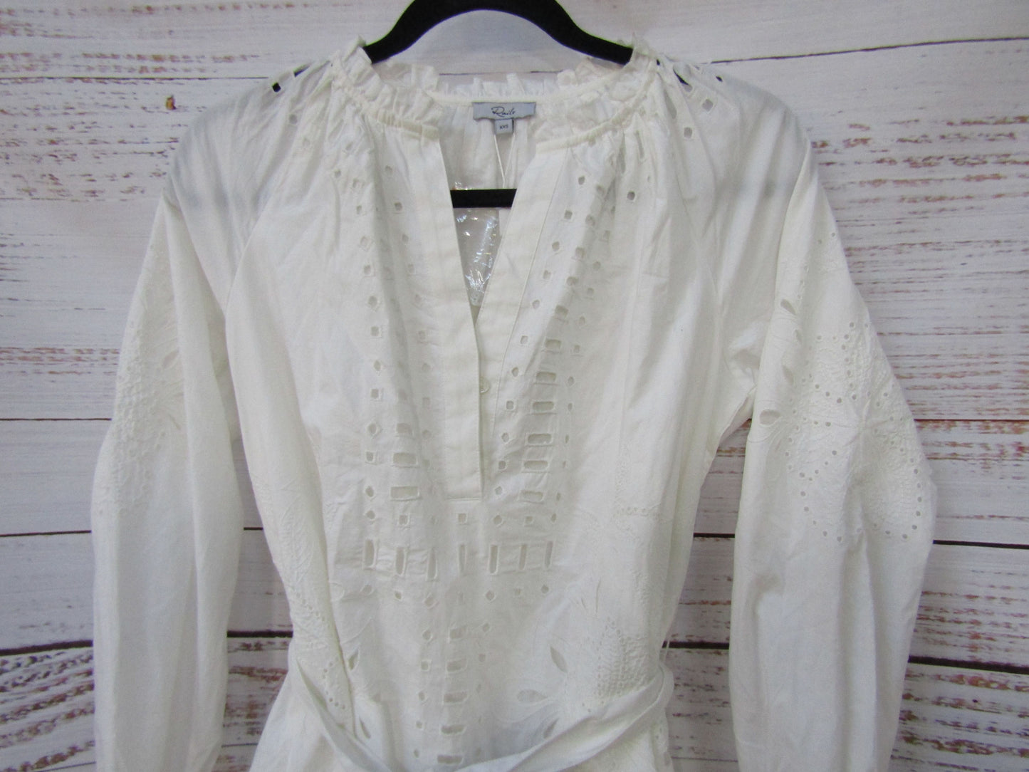 Rails Saylor Women's White Long Sleeve Tied Belt Dress Size XXS