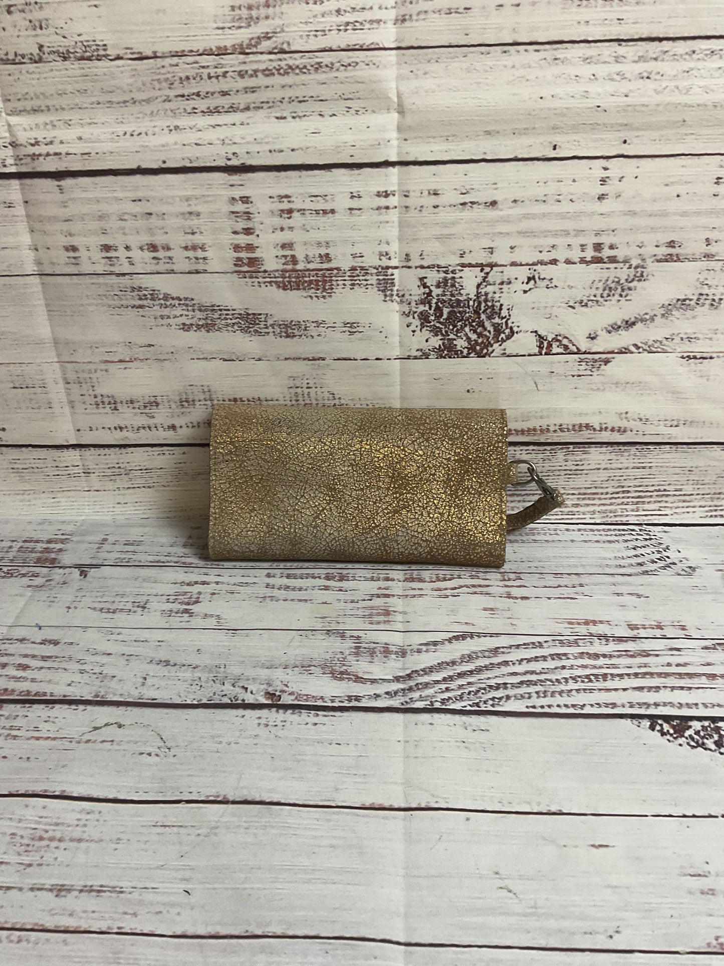 Kim White Gold Glitter Clutch Purse Clutch