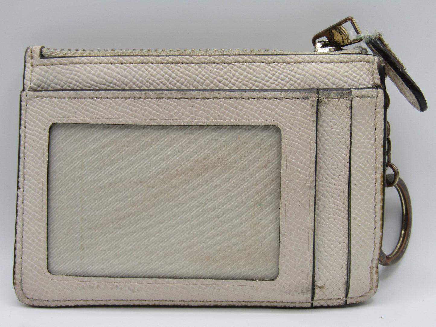 Coach Off White Leather Keychain Wallet ID