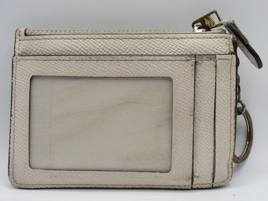 Coach Off White Leather Keychain Wallet ID