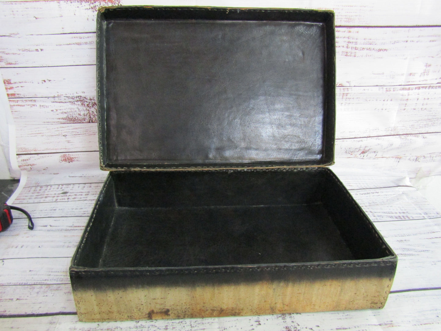 Vintage Handcrafted Leather Trinket Box