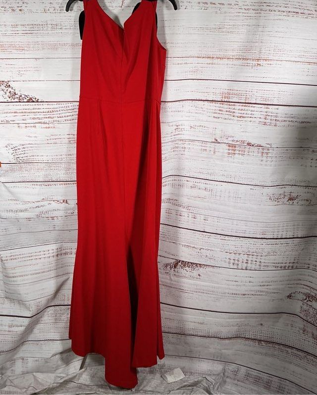 NWT Women's Alberto Makali Red Long Dress with velvet bows Size 12