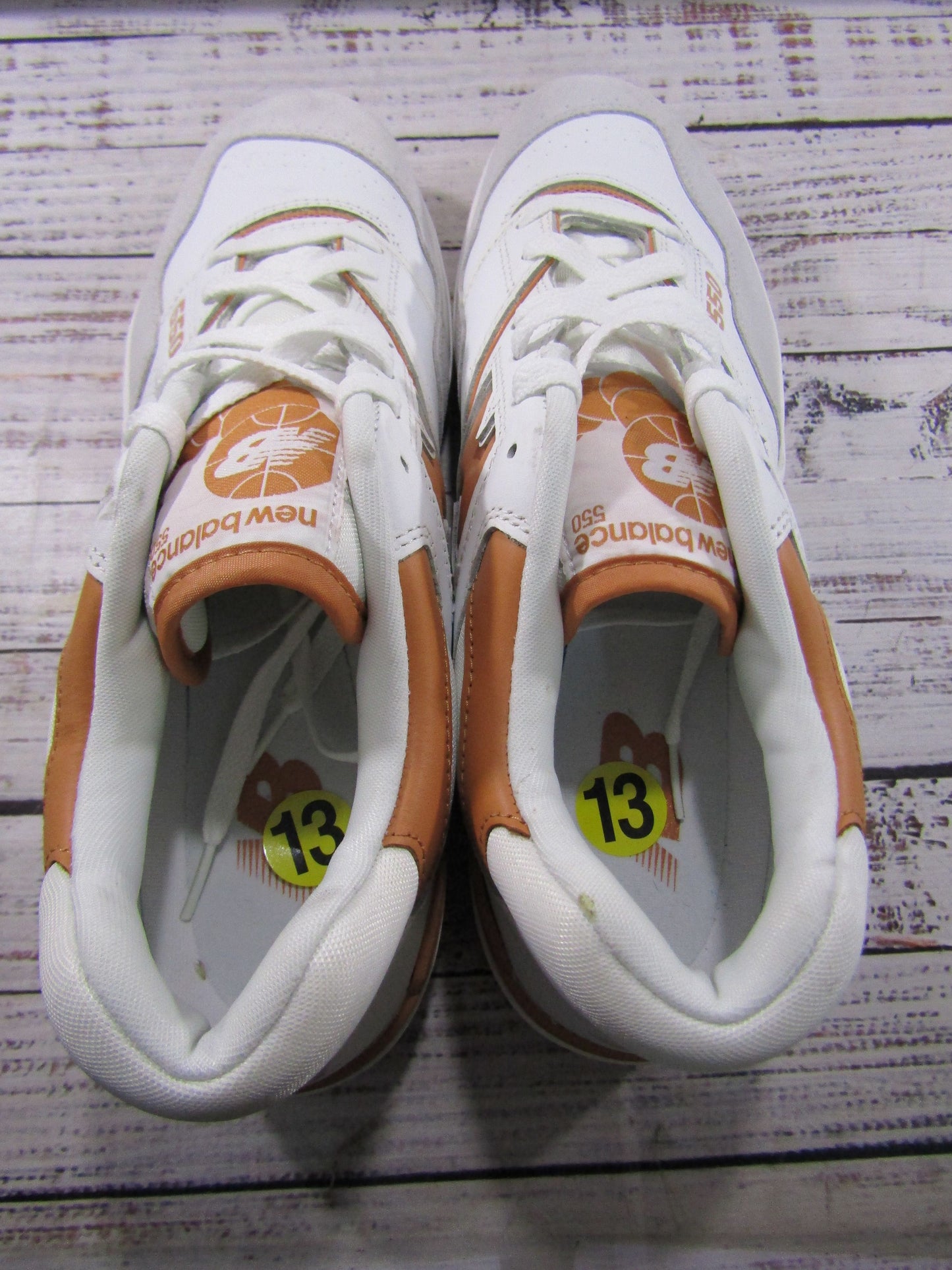 New Balance 550 Men's Burnt Orange White Leather Sneakers Size 13 BB550LSC