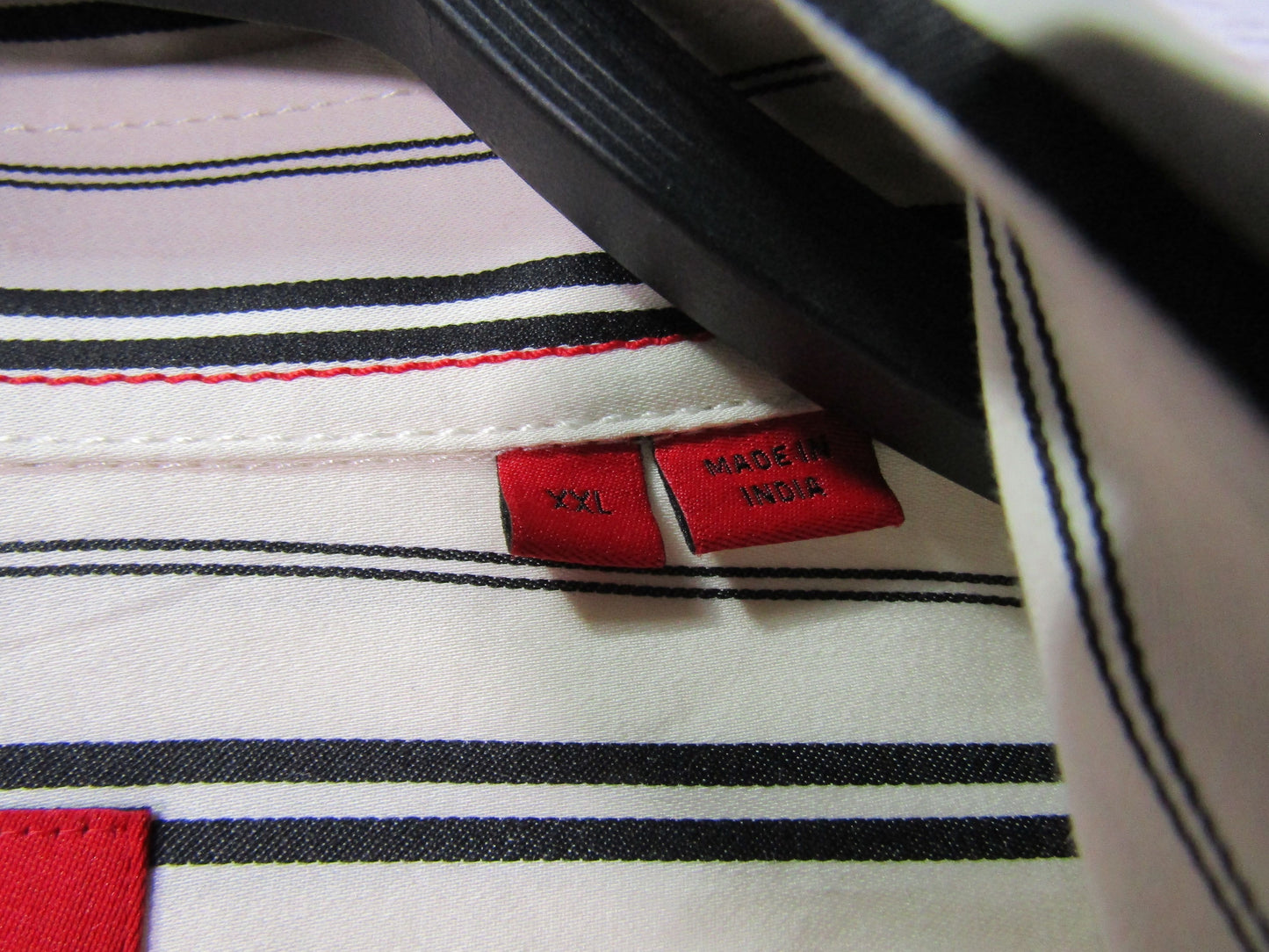 Hugo Boss Men's Off White Striped Long Sleeve Cotton Blend Shirt Size XXL