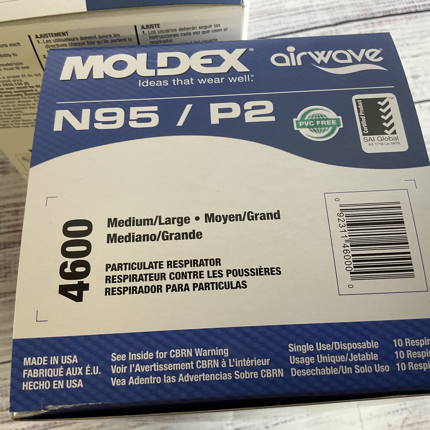 NEW Set of 3 Boxes MOLDEX 4600 Series P2 N95 Masks- 10 per Box (3 OF 4)