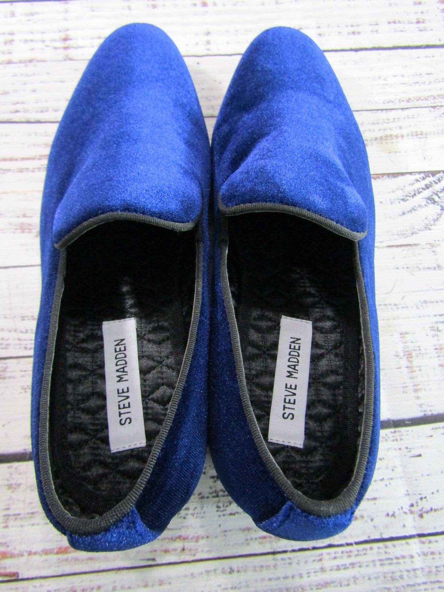 Steve Madden Laight Men's Navy Blue Velvet Loafers Size 8